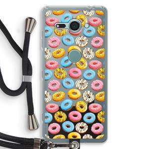CaseCompany Pink donuts: Sony Xperia XZ2 Compact Transparant Hoesje met koord