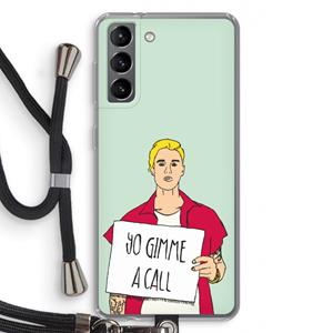 CaseCompany Gimme a call: Samsung Galaxy S21 Transparant Hoesje met koord