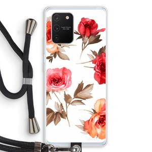 CaseCompany Roosjes: Samsung Galaxy S10 Lite Transparant Hoesje met koord