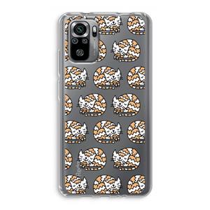 CaseCompany Slapende poes: Xiaomi Redmi Note 10S Transparant Hoesje