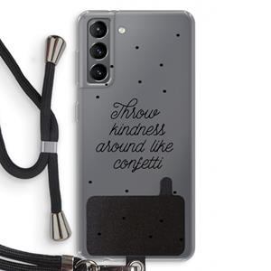 CaseCompany Confetti: Samsung Galaxy S21 Transparant Hoesje met koord