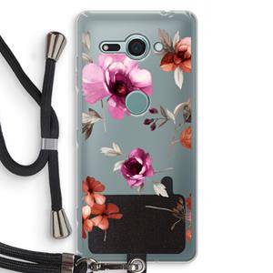 CaseCompany Geschilderde bloemen: Sony Xperia XZ2 Compact Transparant Hoesje met koord