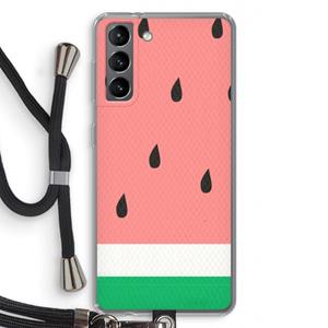 CaseCompany Watermeloen: Samsung Galaxy S21 Transparant Hoesje met koord