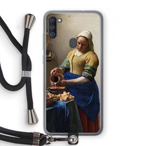 CaseCompany The Milkmaid: Samsung Galaxy A11 Transparant Hoesje met koord