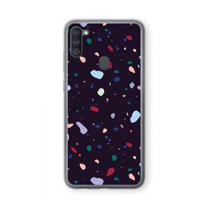 CaseCompany Dark Rounded Terrazzo: Samsung Galaxy A11 Transparant Hoesje