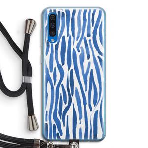 CaseCompany Blauwe nerven: Samsung Galaxy A50 Transparant Hoesje met koord
