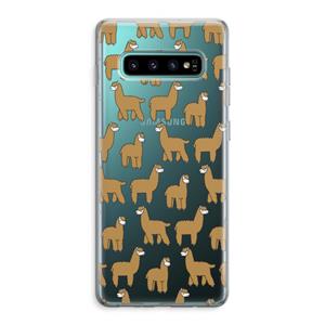 CaseCompany Alpacas: Samsung Galaxy S10 Plus Transparant Hoesje