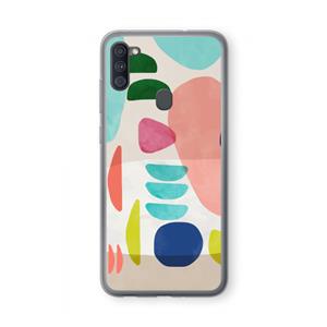 CaseCompany Bold Rounded Shapes: Samsung Galaxy A11 Transparant Hoesje