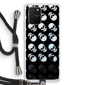 CaseCompany Musketon Skulls: Samsung Galaxy S10 Lite Transparant Hoesje met koord