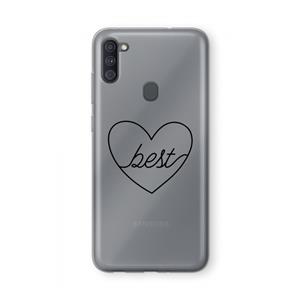 CaseCompany Best heart black: Samsung Galaxy A11 Transparant Hoesje