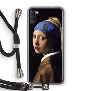 CaseCompany The Pearl Earring: Samsung Galaxy A11 Transparant Hoesje met koord