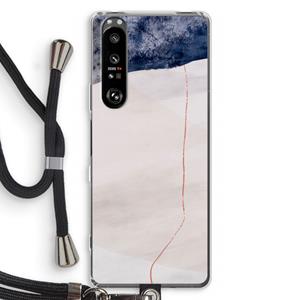 CaseCompany Stone White: Sony Xperia 1 III Transparant Hoesje met koord