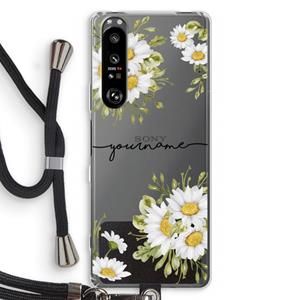 CaseCompany Daisies: Sony Xperia 1 III Transparant Hoesje met koord