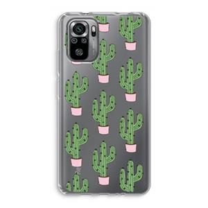 CaseCompany Cactus Lover: Xiaomi Redmi Note 10S Transparant Hoesje
