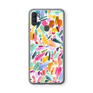 CaseCompany Watercolor Brushstrokes: Samsung Galaxy A11 Transparant Hoesje