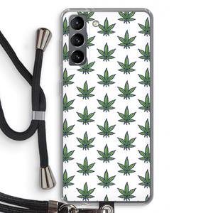 CaseCompany Weed: Samsung Galaxy S21 Transparant Hoesje met koord