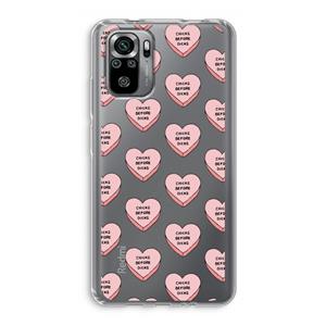 CaseCompany Chicks before dicks: Xiaomi Redmi Note 10S Transparant Hoesje