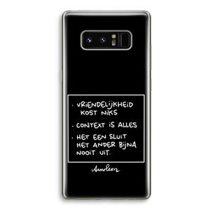 CaseCompany Mijn Motto's: Samsung Galaxy Note 8 Transparant Hoesje