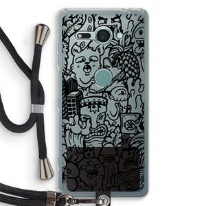 CaseCompany Vexx Black Mixtape: Sony Xperia XZ2 Compact Transparant Hoesje met koord