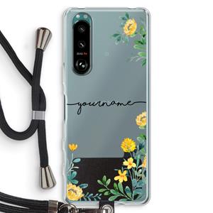 Gele bloemen: Sony Xperia 5 III Transparant Hoesje met koord