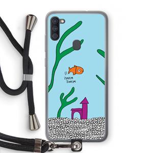 CaseCompany Aquarium: Samsung Galaxy A11 Transparant Hoesje met koord