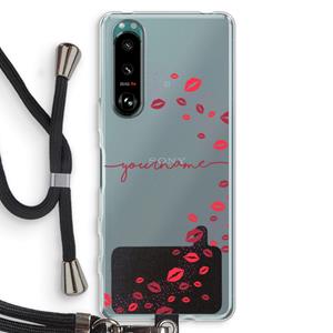 CaseCompany Kusjes: Sony Xperia 5 III Transparant Hoesje met koord