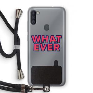 CaseCompany Whatever: Samsung Galaxy A11 Transparant Hoesje met koord