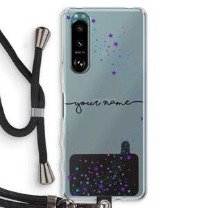 CaseCompany Sterren: Sony Xperia 5 III Transparant Hoesje met koord