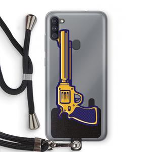 CaseCompany Pew Pew Pew: Samsung Galaxy A11 Transparant Hoesje met koord