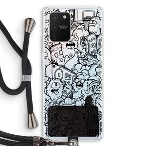 CaseCompany Vexx Black City : Samsung Galaxy S10 Lite Transparant Hoesje met koord