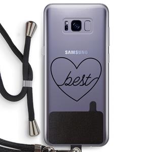 CaseCompany Best heart black: Samsung Galaxy S8 Transparant Hoesje met koord