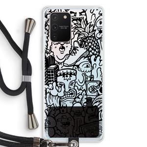 CaseCompany Vexx Black Mixtape: Samsung Galaxy S10 Lite Transparant Hoesje met koord