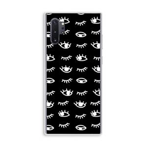 CaseCompany Eye pattern #3: Samsung Galaxy Note 10 Plus Transparant Hoesje