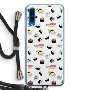 CaseCompany Sushi time: Samsung Galaxy A50 Transparant Hoesje met koord
