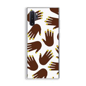CaseCompany Hands dark: Samsung Galaxy Note 10 Plus Transparant Hoesje