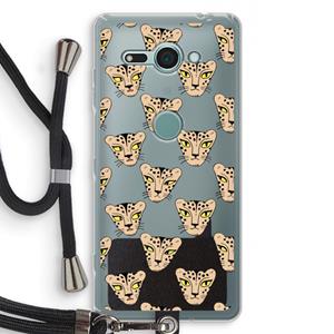 CaseCompany Tijger: Sony Xperia XZ2 Compact Transparant Hoesje met koord
