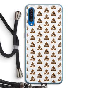 CaseCompany Poop emoji: Samsung Galaxy A50 Transparant Hoesje met koord