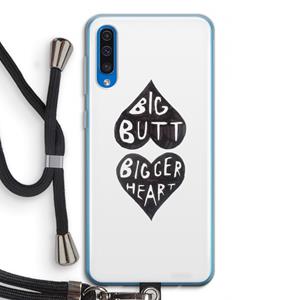 CaseCompany Big butt bigger heart: Samsung Galaxy A50 Transparant Hoesje met koord