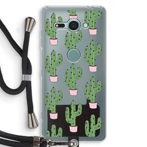 CaseCompany Cactus Lover: Sony Xperia XZ2 Compact Transparant Hoesje met koord