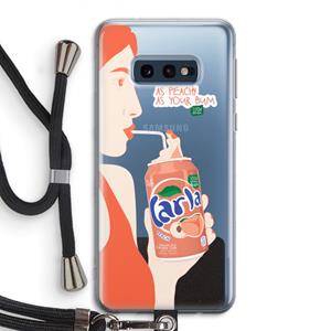 CaseCompany Peach please!: Samsung Galaxy S10e Transparant Hoesje met koord
