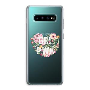 CaseCompany GRL PWR Flower: Samsung Galaxy S10 Plus Transparant Hoesje
