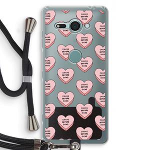 CaseCompany Chicks before dicks: Sony Xperia XZ2 Compact Transparant Hoesje met koord