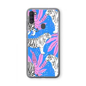CaseCompany Tijger: Samsung Galaxy A11 Transparant Hoesje