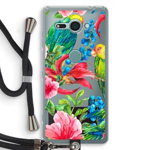 CaseCompany Papegaaien: Sony Xperia XZ2 Compact Transparant Hoesje met koord