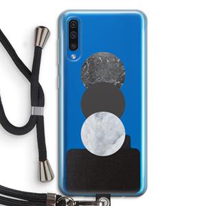 CaseCompany Marmeren cirkels: Samsung Galaxy A50 Transparant Hoesje met koord