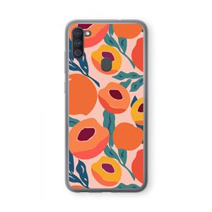 CaseCompany Perzik: Samsung Galaxy A11 Transparant Hoesje