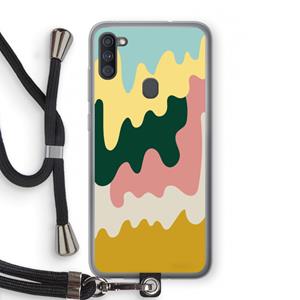 CaseCompany Baar B: Samsung Galaxy A11 Transparant Hoesje met koord