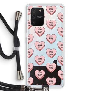 CaseCompany Chicks before dicks: Samsung Galaxy S10 Lite Transparant Hoesje met koord