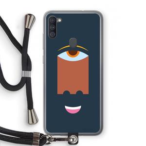 CaseCompany Mono M: Samsung Galaxy A11 Transparant Hoesje met koord