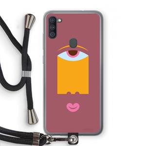 CaseCompany Mono V: Samsung Galaxy A11 Transparant Hoesje met koord